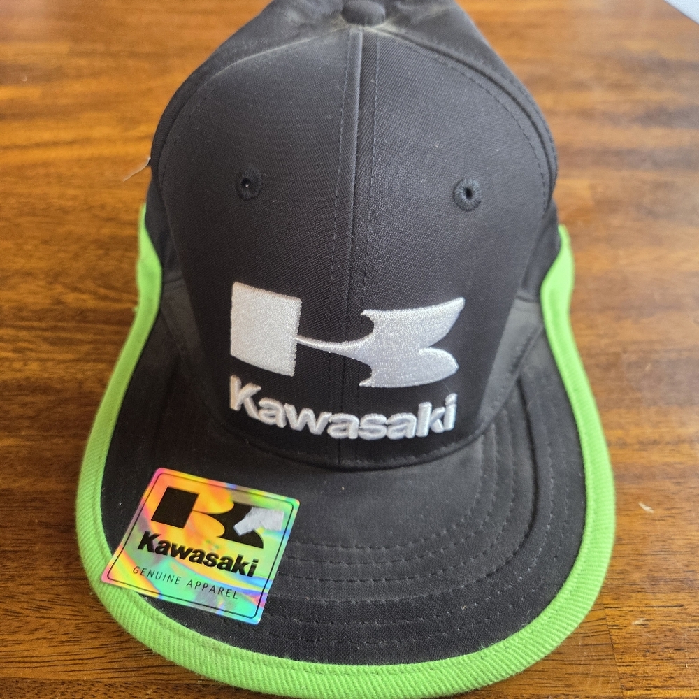 Kawasaki Black and Green Cap Velcro Closure NWT